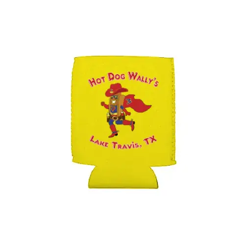 Standard size can coolies with Regular Lake Travis logo