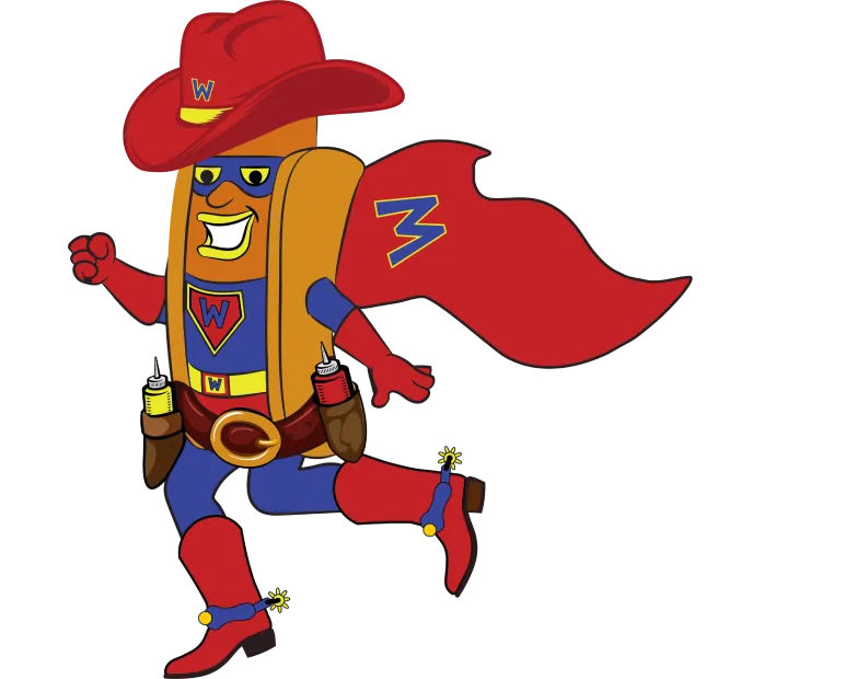 Hot Dog Wally’s superhero mascot